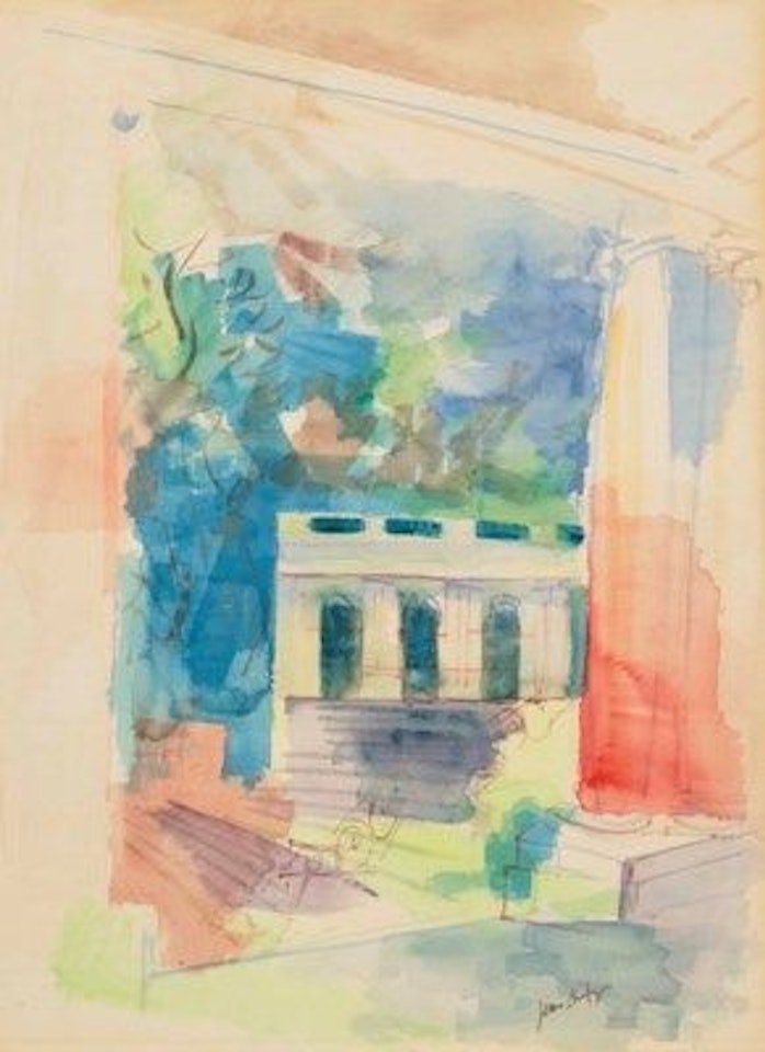 Monument avec arches et colonnes by Jean Dufy