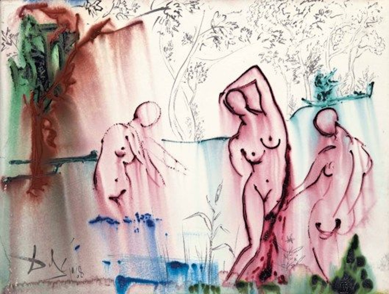 Le bain, étude pour "L'Odyssée" by Salvador Dali
