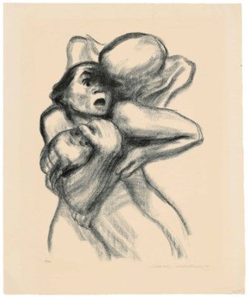 Tod packt eine Frau by Kathe Kollwitz