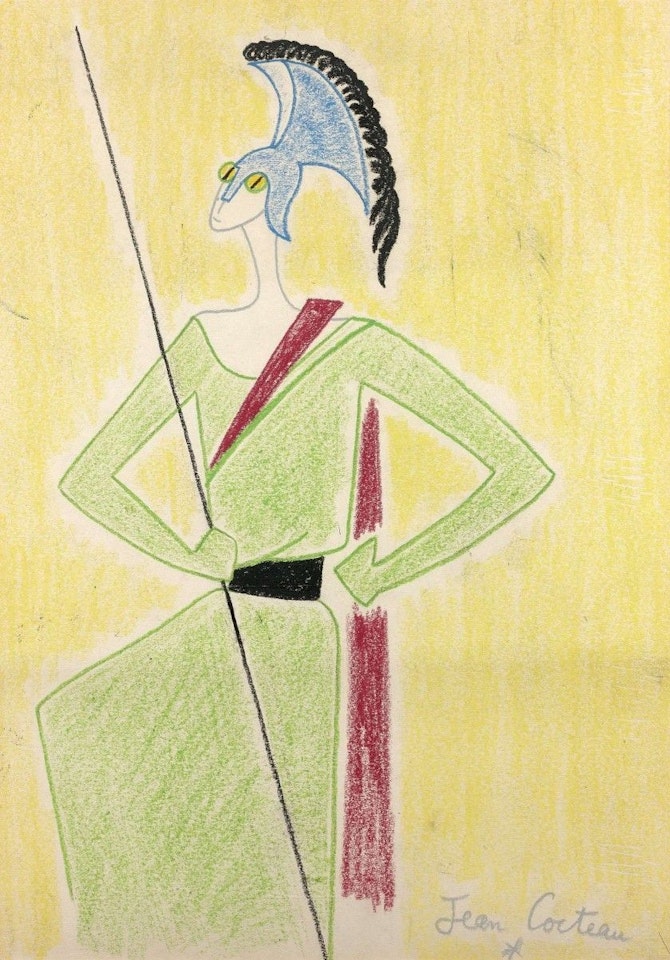 Soldier, study for the Orpheus testament by Jean Cocteau
