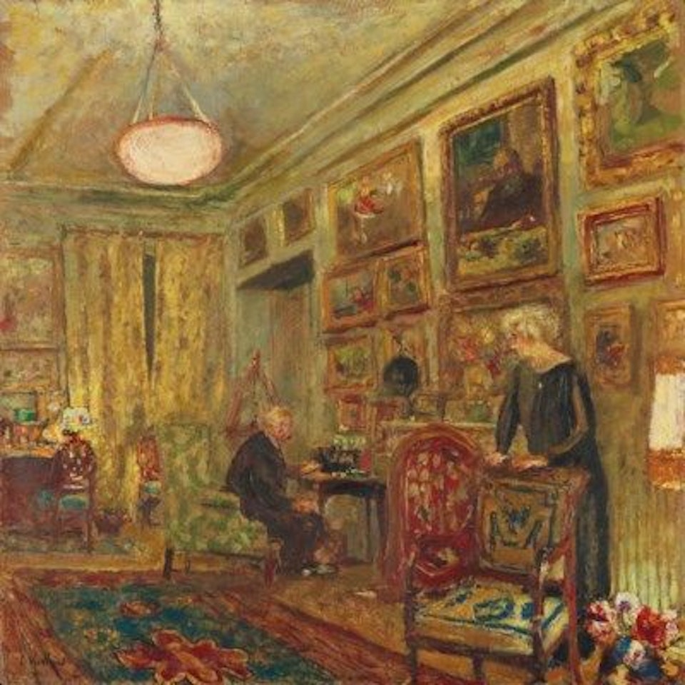 Jos Hessel devant la T.S.F, rue de Naples (recto); Étude pour Lucy dans son jardin (verso) by Édouard Vuillard
