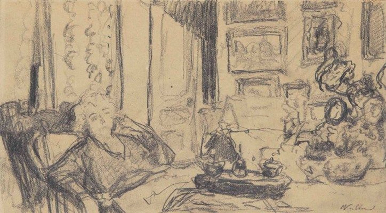 Lucy Hessel dans son salon rue de Naples by Édouard Vuillard