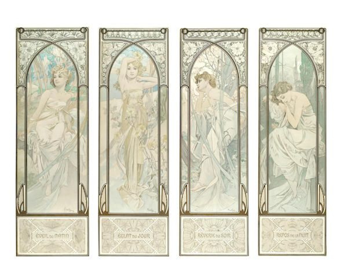 TIMES OF THE DAY by Alphonse Mucha