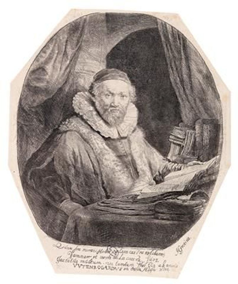 Jan Uytenbogaert, Preacher by Attributed to Rembrandt Harmensz van Rijn
