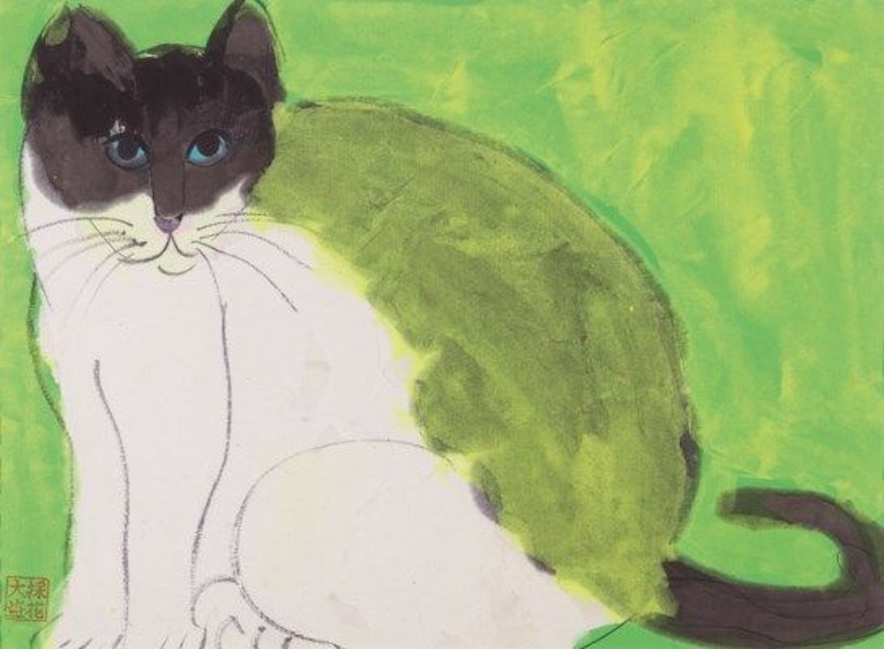 A GREEN CAT by Walasse Ting