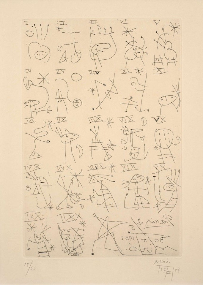 Plate XXIV from "The Ring of Dawn" by Joan Miró