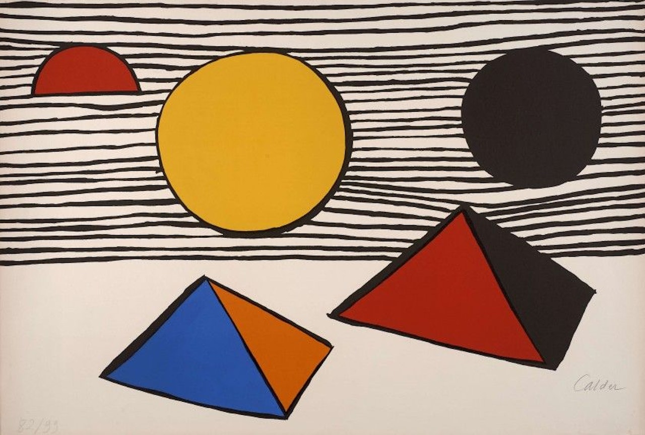 Pyramids and sun by Alexander Calder