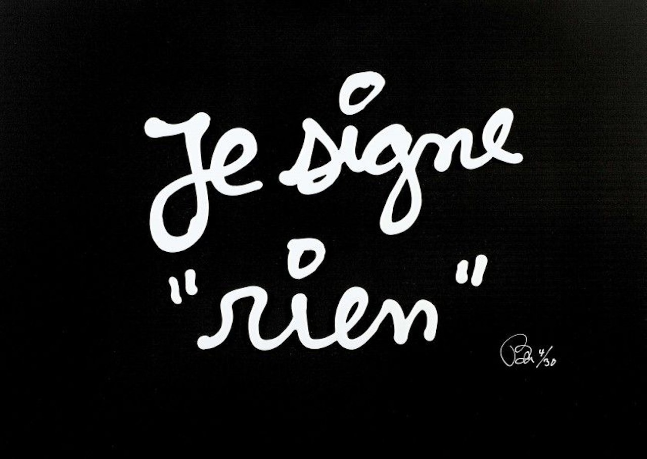 I sign nothing by Ben Vautier