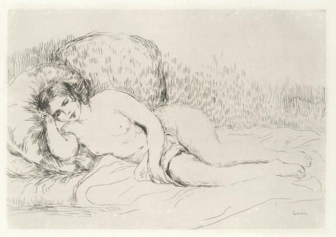 Femme couchée (tournée a gauche) by Pierre-Auguste Renoir