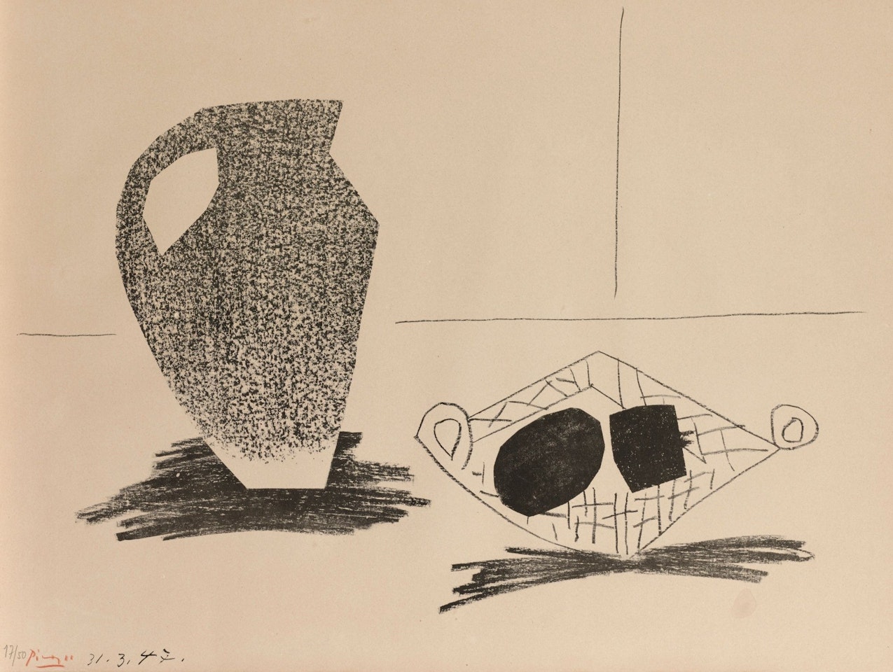 NATURE MORTE AU POT DE GRÈS (B. 443; M., PP. 86) by Pablo Picasso