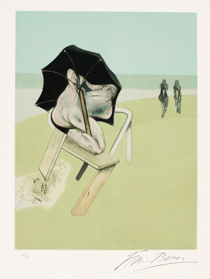 TRIPTYCH, LEFT PANEL (S. 4) by Francis Bacon