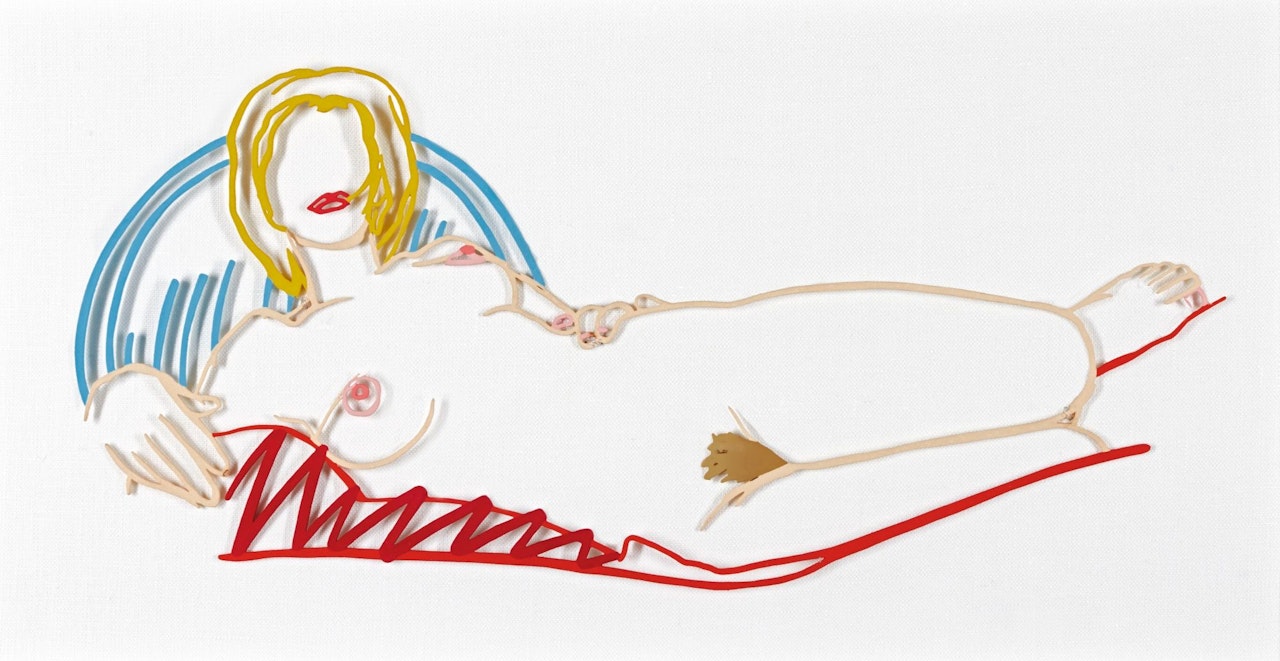 MONICA RECLINING ON BLANKET AND PILLOW by Tom Wesselmann