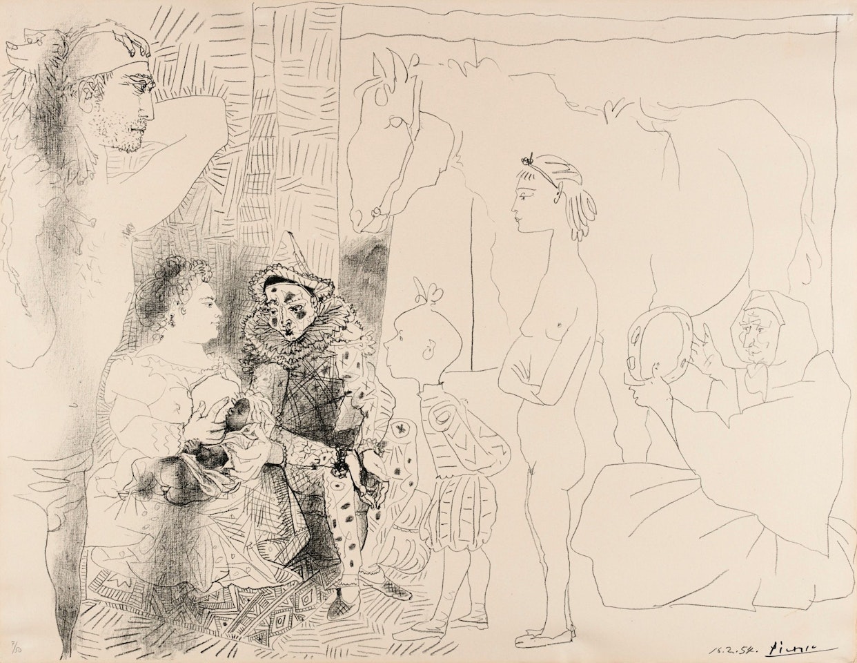 LA FAMILLE DU SALTIMBANQUE (B. 753; M., PP. 249) by Pablo Picasso