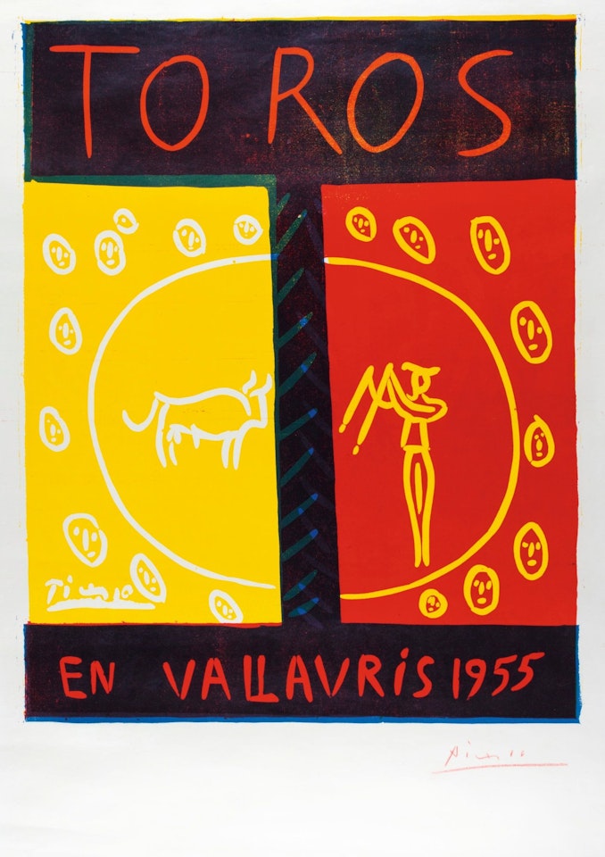 TOROS EN VALLAURIS 1955 (B. 1265; BA. 1029; PP. L-8; CZW. 14) by Pablo Picasso