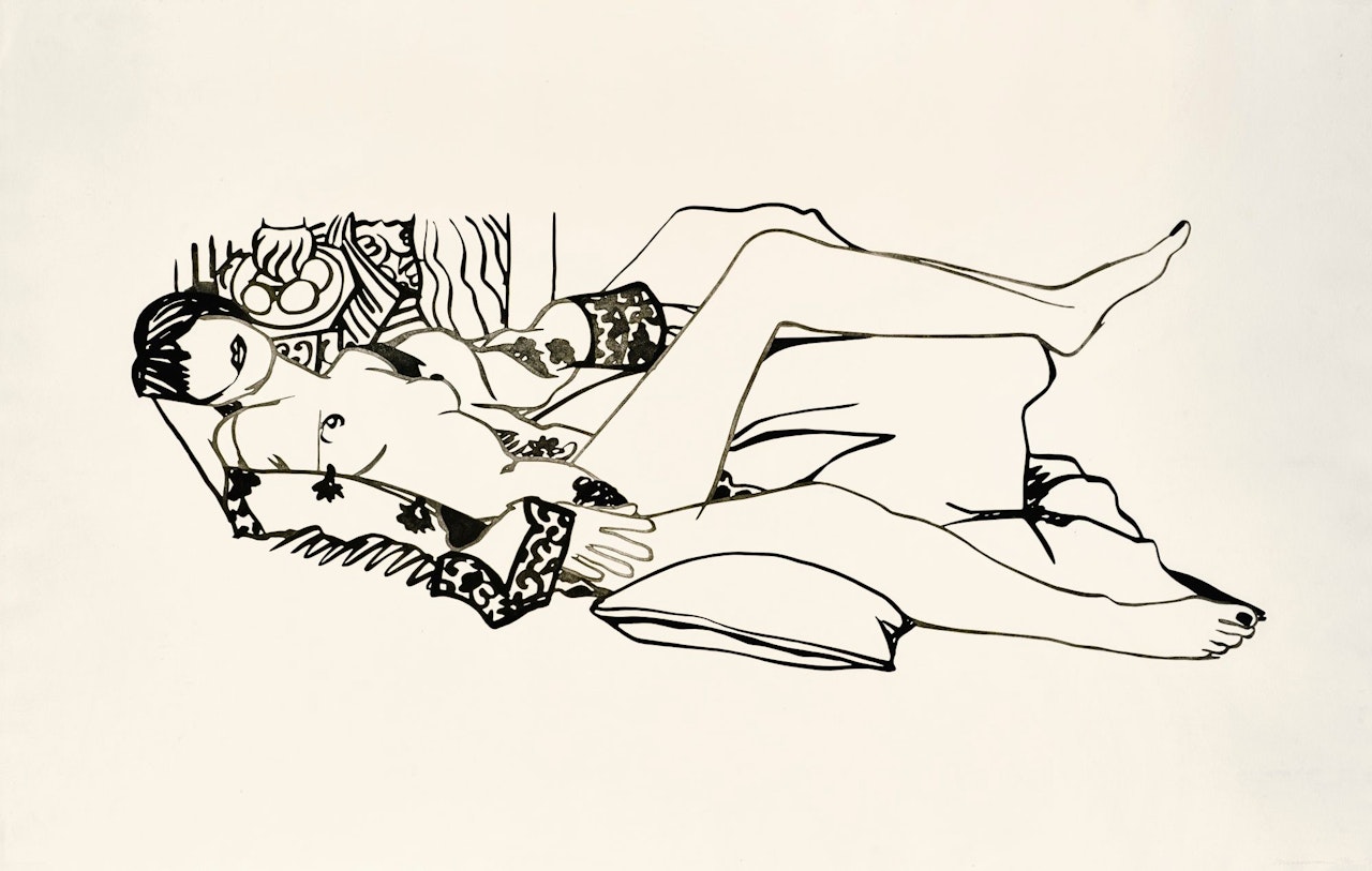 MONICA NUDE WITH PURPLE ROBE by Tom Wesselmann