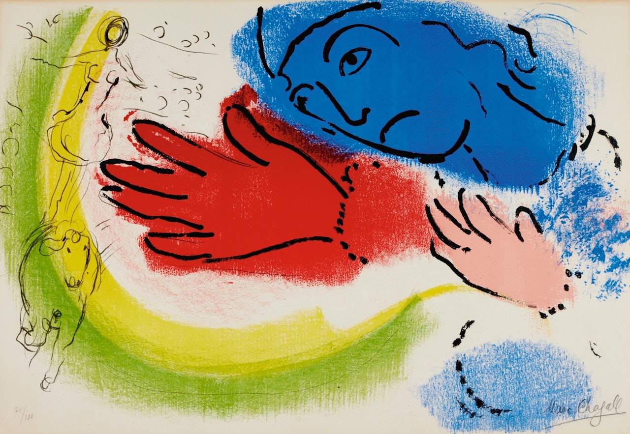 NU À LA CORBEILLE DE FRUITS; L'ÉCUYÈRE; AND DAPHNIS ET CHLOÉ (M. 91, 153, 228) by Marc Chagall