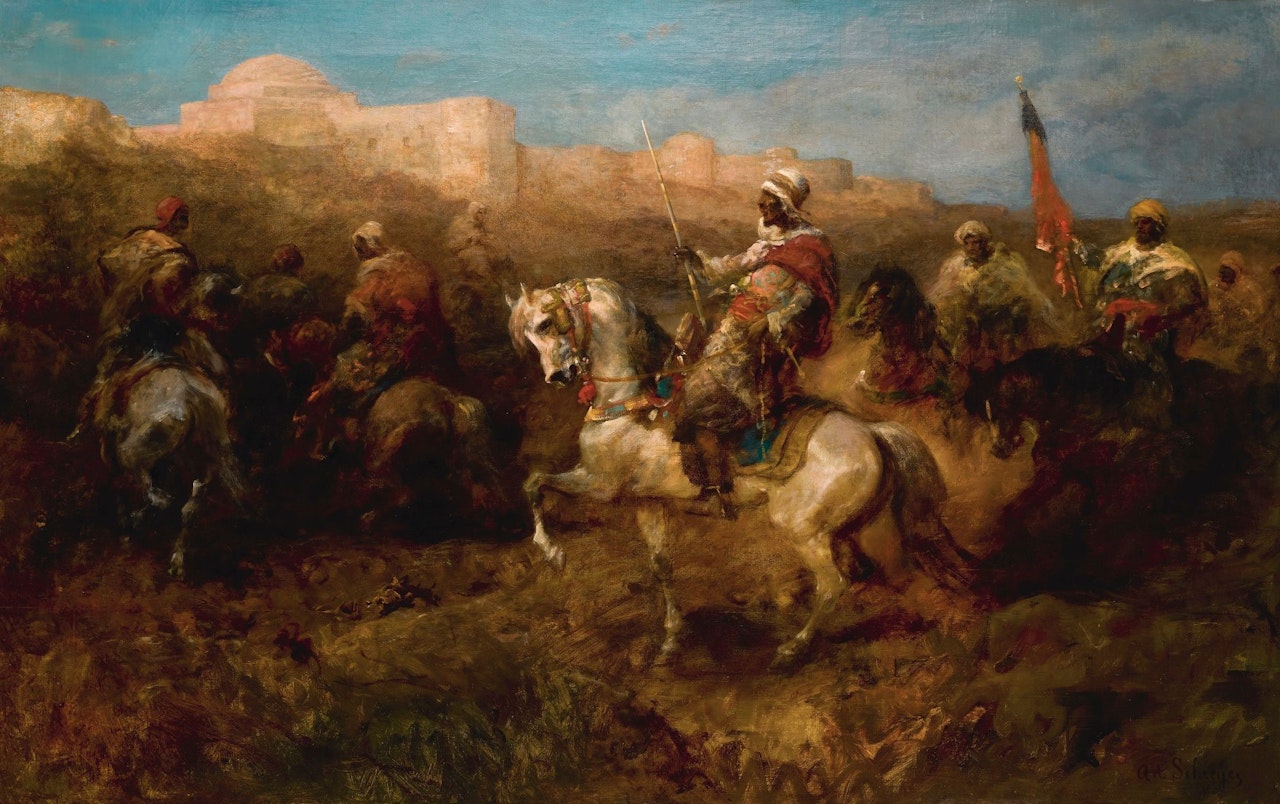 A RAIDING PARTY by Adolf Schreyer