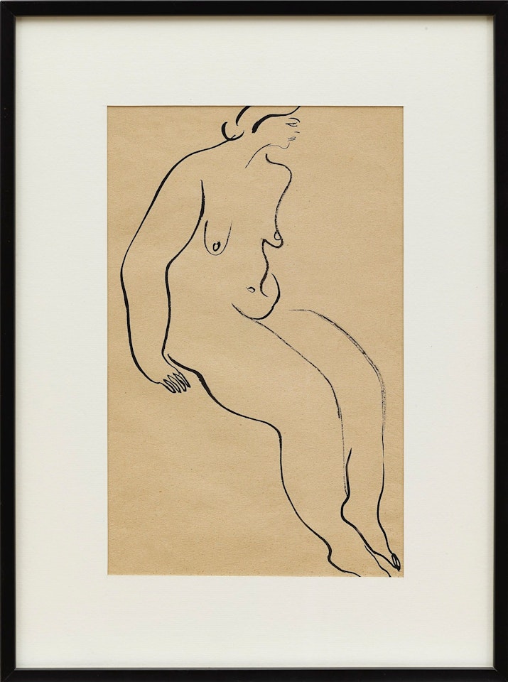 NU ASSIS DE PROFIL by Sanyu