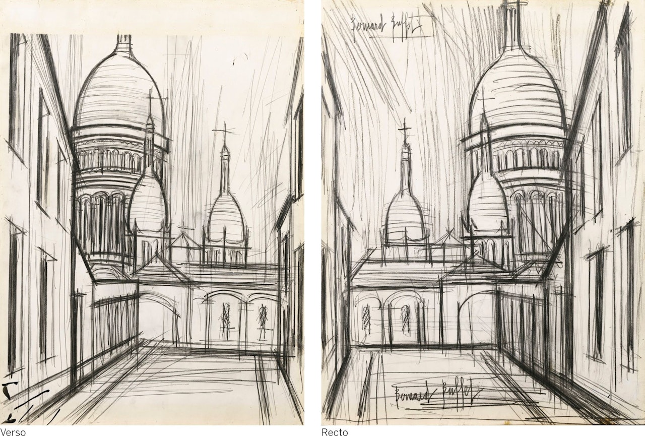 LE SACRÉ-CŒUR DE MONTMARTRE - RECTO; LE SACRÉ-CŒUR DE MONTMARTRE - VERSO by Bernard Buffet