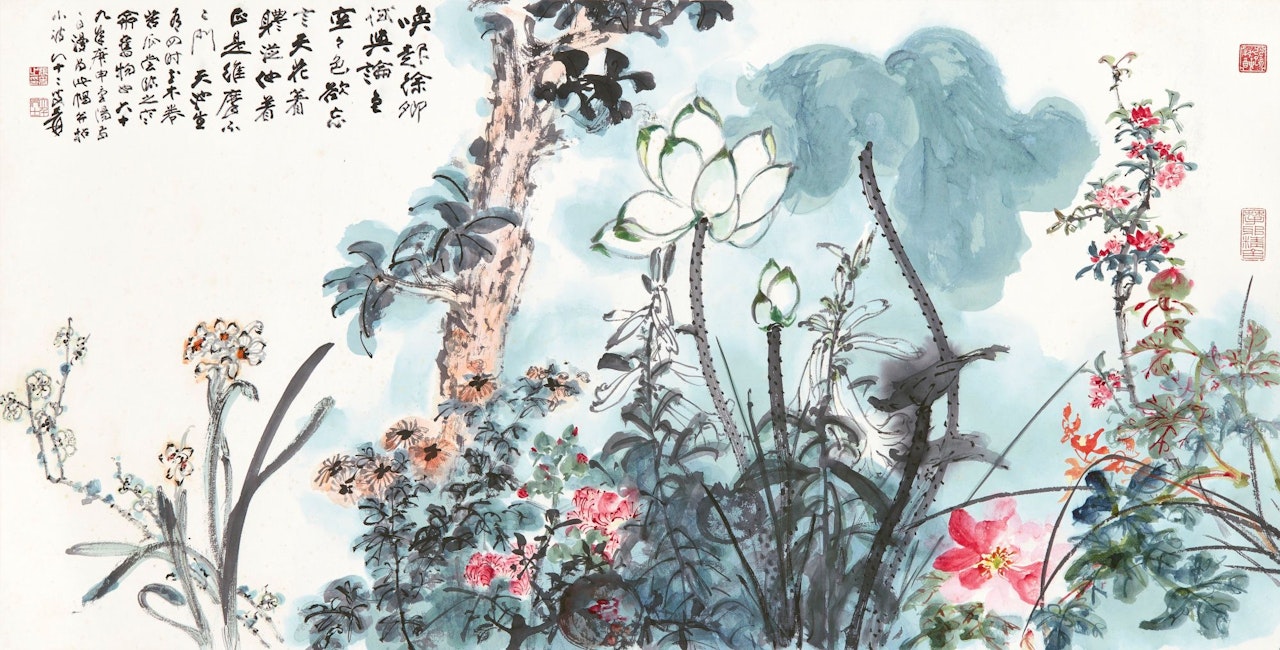 BLOSSOMS IN FOUR SEASONS by Zhang Daqian