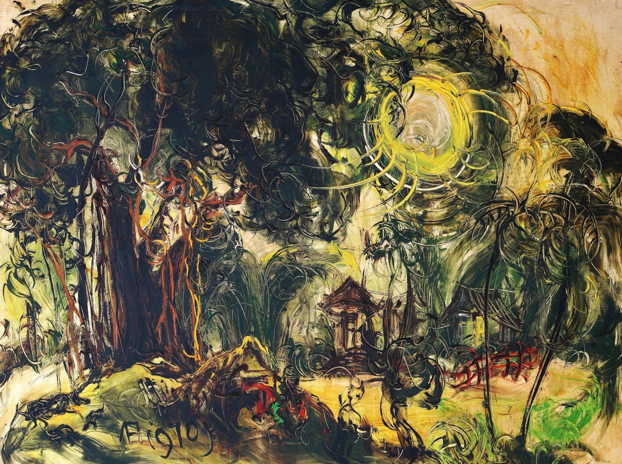 MARKET UNDER THE BANYAN TREE by Affandi