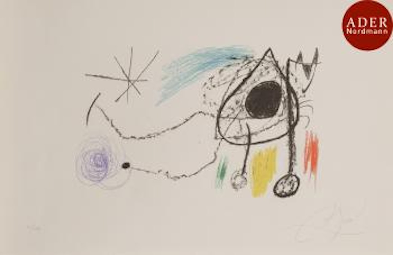Couverture pour le catalogue de l’exposition Sobreteixims i Esculptures, Barcelone ,
1972 by Joan Miró