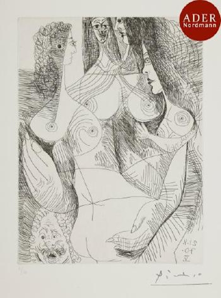 Quatre femmes et tête rembranesque ,
1971
,
Printed
1978 by Pablo Picasso