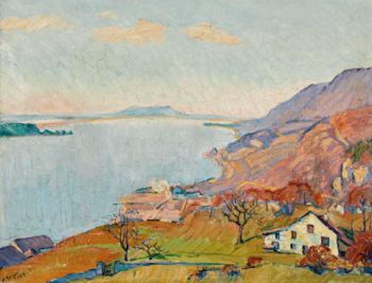 Herbstlandschaft am Bielersee ,
1913 by Ernst Geiger