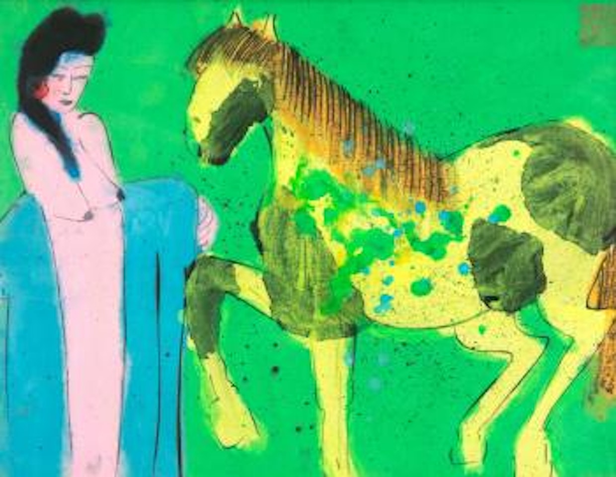 Horse and Woman , by Walasse Ting