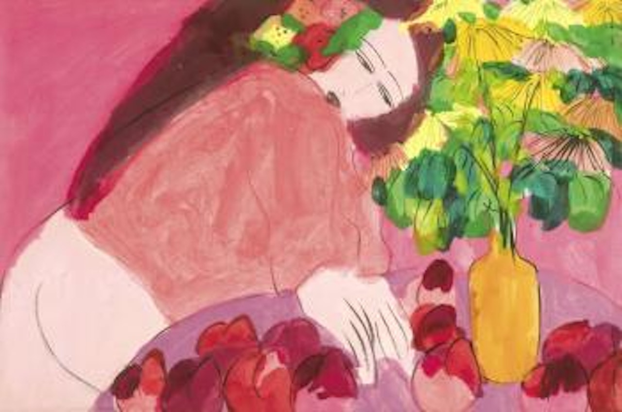 Lady at a Table , by Walasse Ting