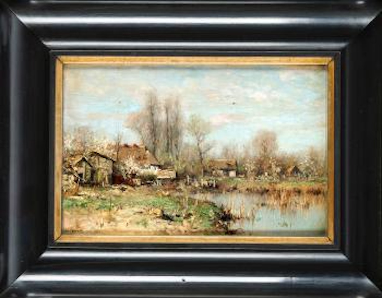 Gehöft mit Weiher , by Walter Moras