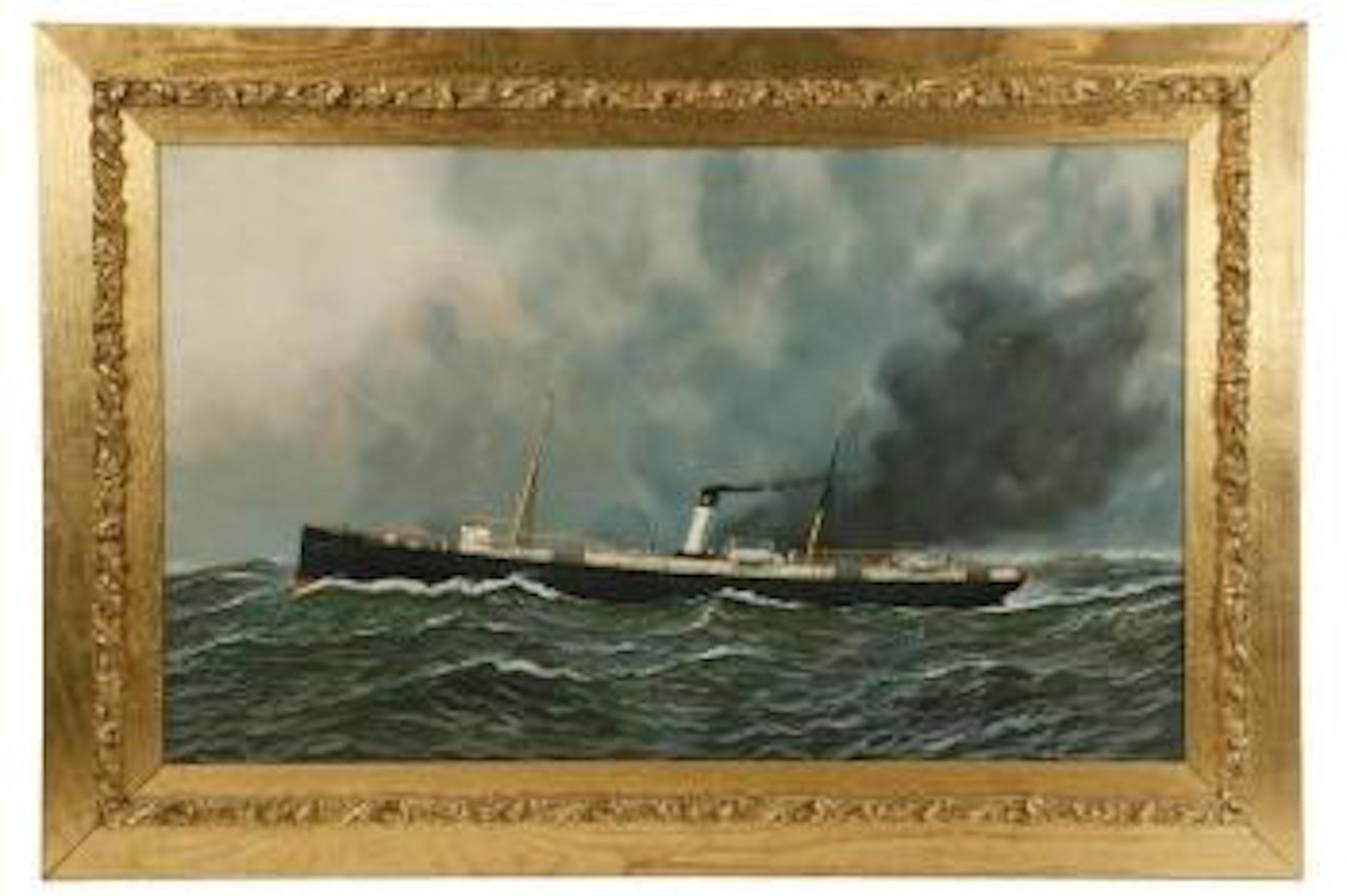 Marine portrait of Two-Masted Steam Sail Ship El Rio ,
1909 by Antonio Jacobsen