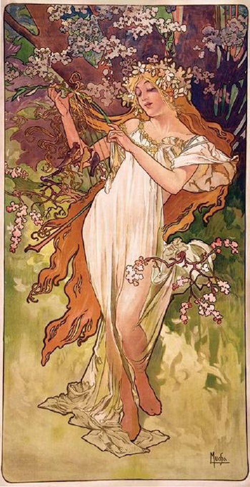 Le Printemps - Saisons 1896 - Spring ,
1896 by Alphonse Mucha