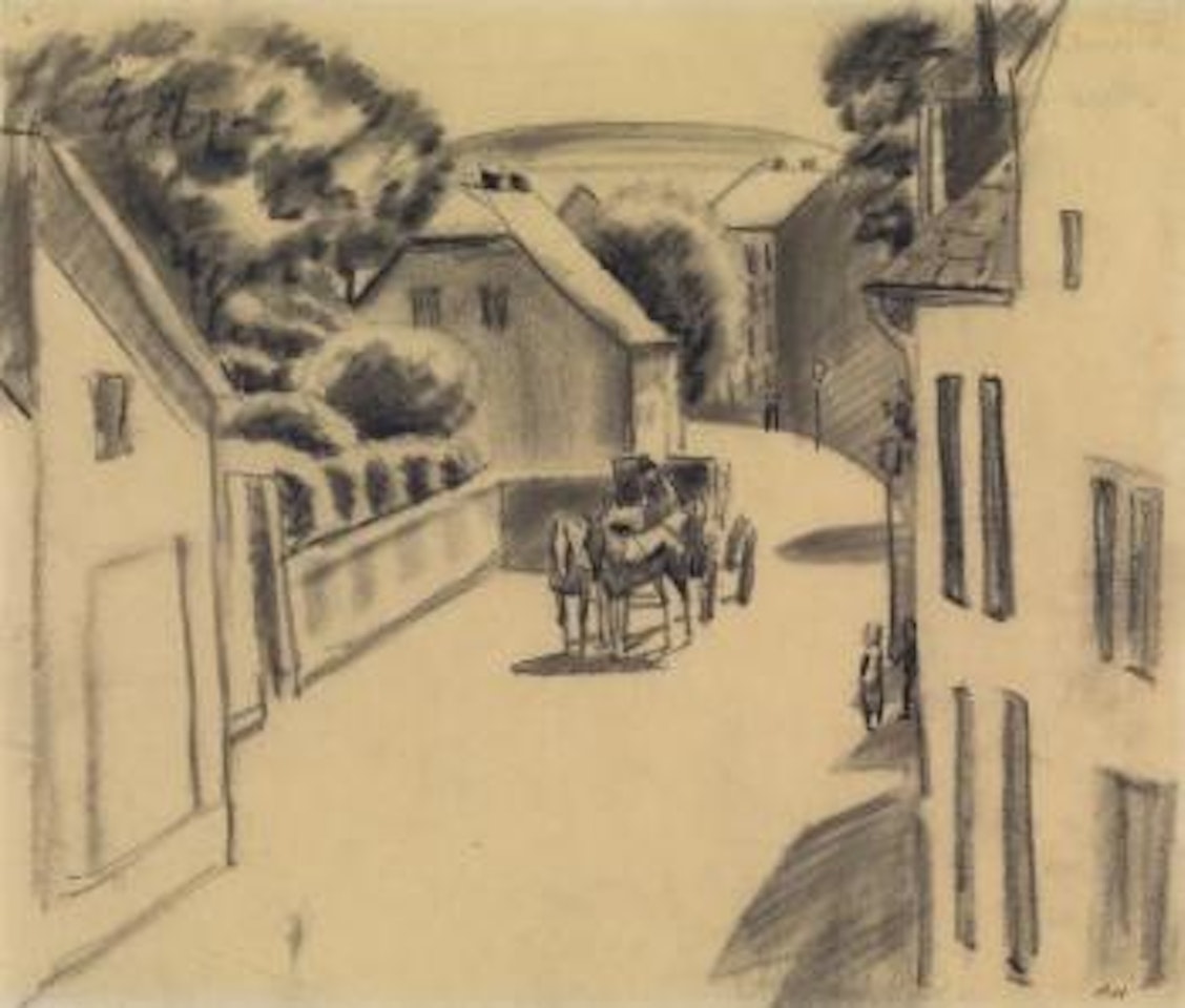 Straße mit Fuhrwerk ,
1911 by August Macke