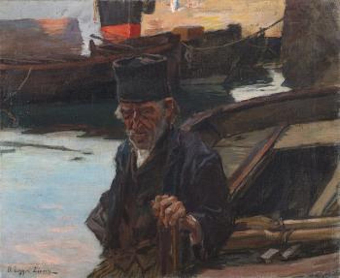 Alter Fischer am Hafen ,
1901 by Albin Egger-Lienz