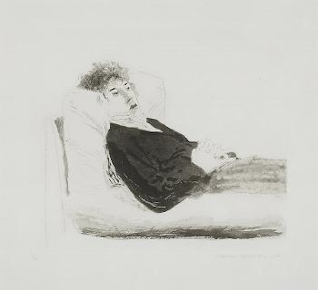 Reclining Figure ,
1975 by David Hockney