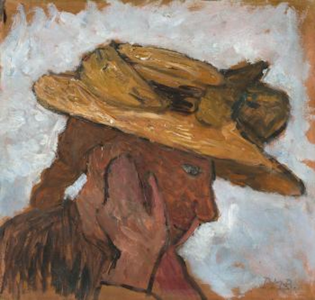 Mädchen Mit Strohhut Im Profil Nach Rechts ,
Circa
1905 by Paula Modersohn-Becker