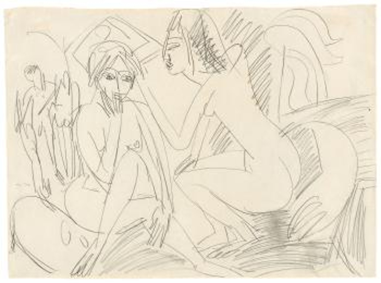 Zwei Sitzende Akte ,
1913 by Ernst Ludwig Kirchner