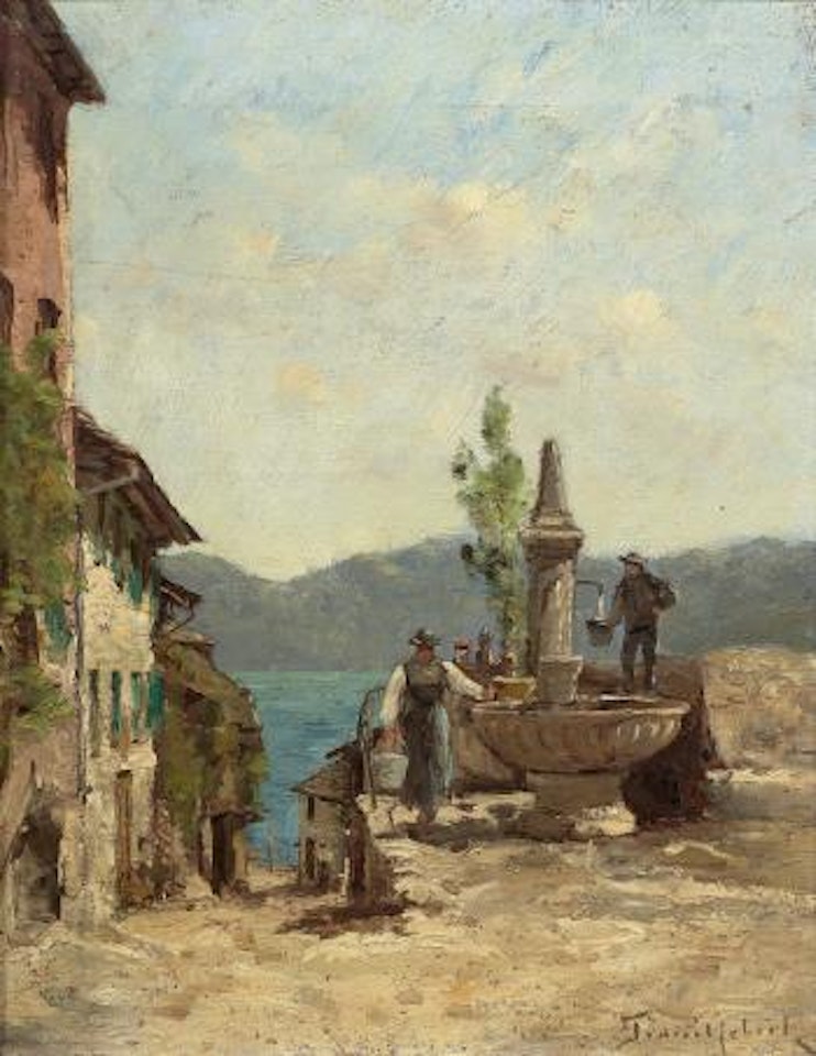 Villageois à la fontaine , by Paul Désiré Trouillebert