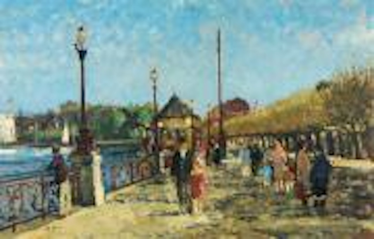 Enghien, promenade au bord du lac ,
1945 by François Gall