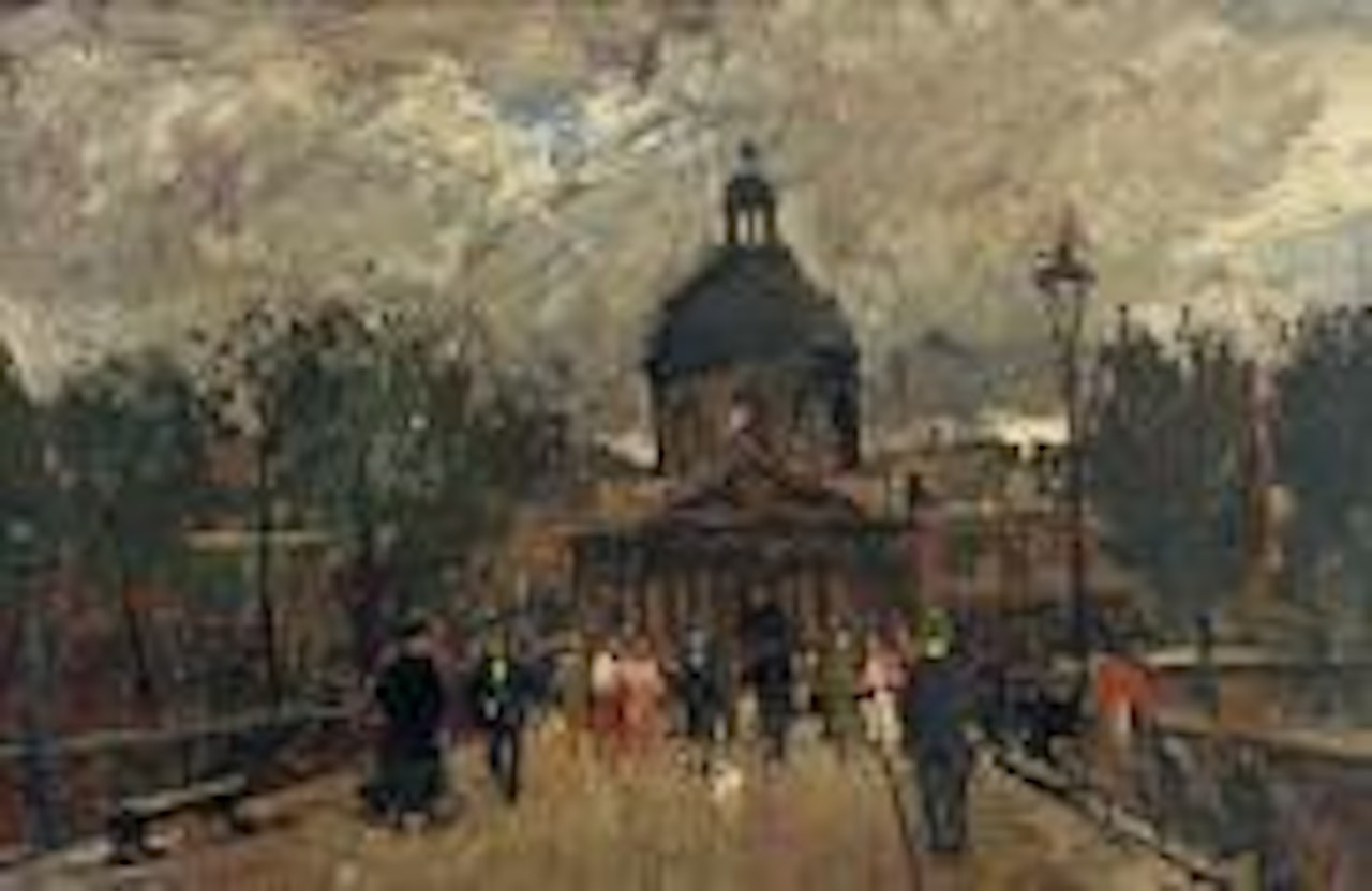 Le pont des arts animé et l’Institut ,
1945 by François Gall