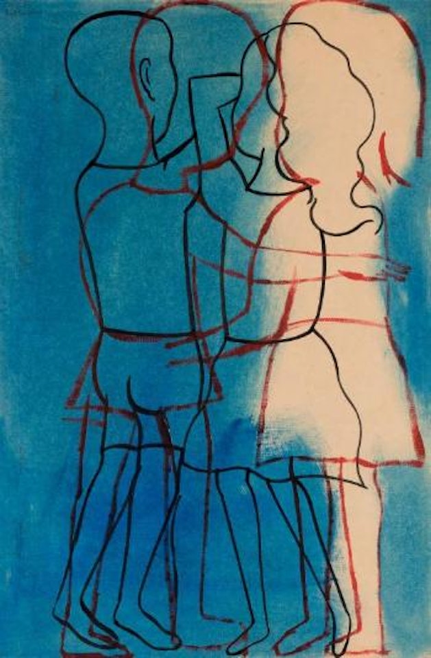 Figures on a blue ground , by Charles Blackman