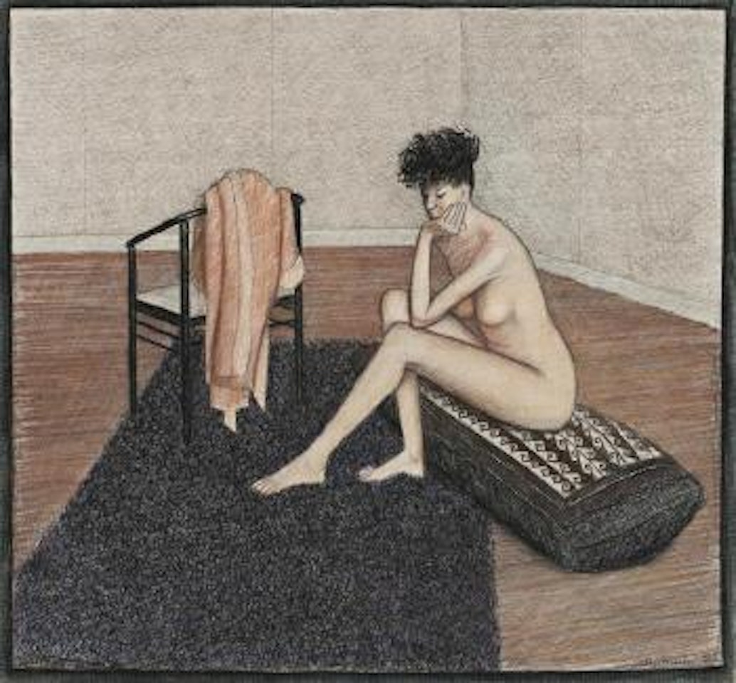 Nude with purple rug ,
1985 by John Brack