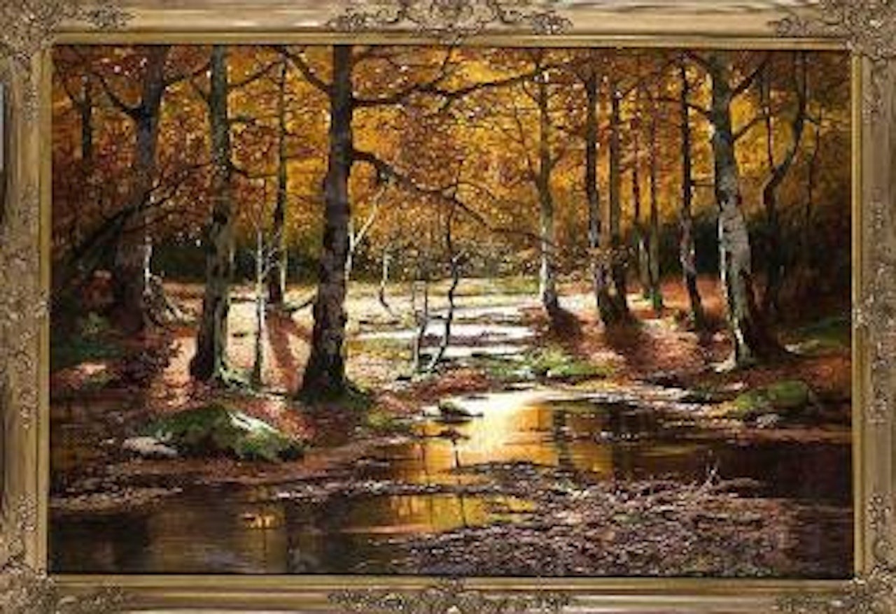 Großes Waldstück im Herbst , by Walter Moras