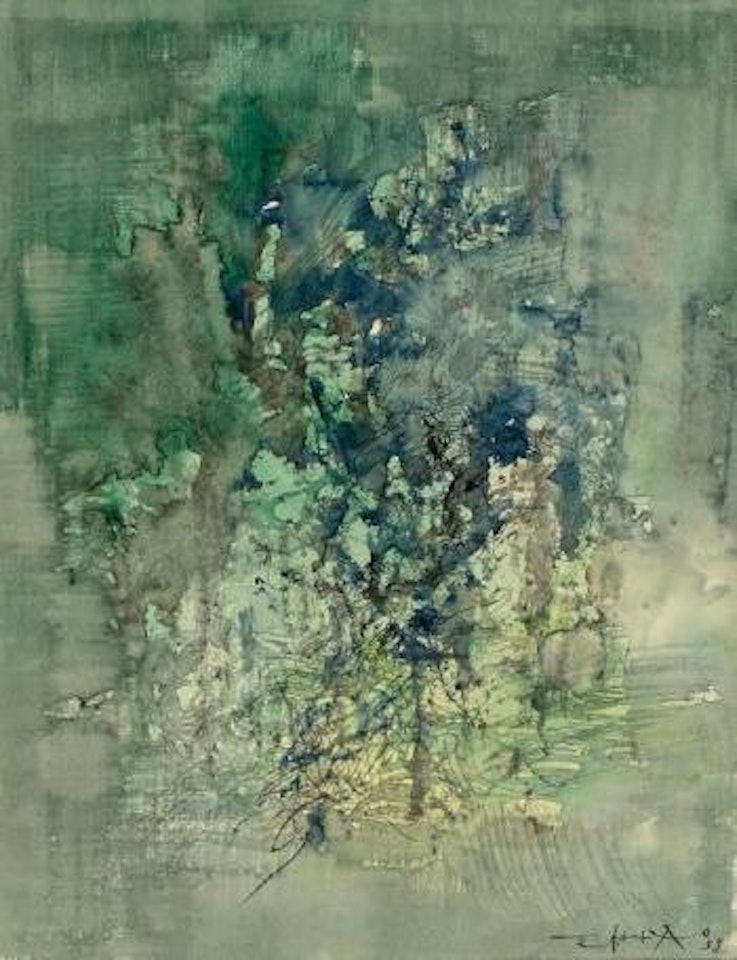 Sans titre, fond vert ,
1958 by Zao Wou-Ki