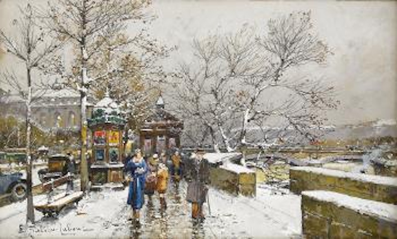 Quai de la Mégisserie , by Eugene Galien-Laloue