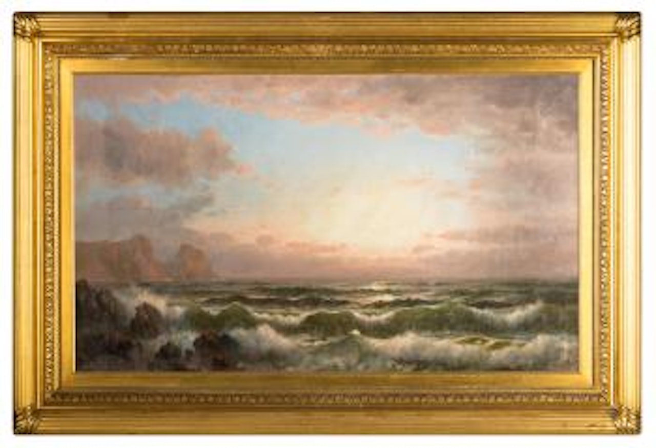 Seascape at sunset , by William Trost Richards
