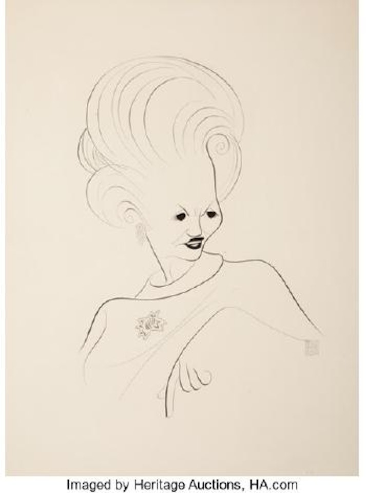 Portrait of a woman , by Al Hirschfeld