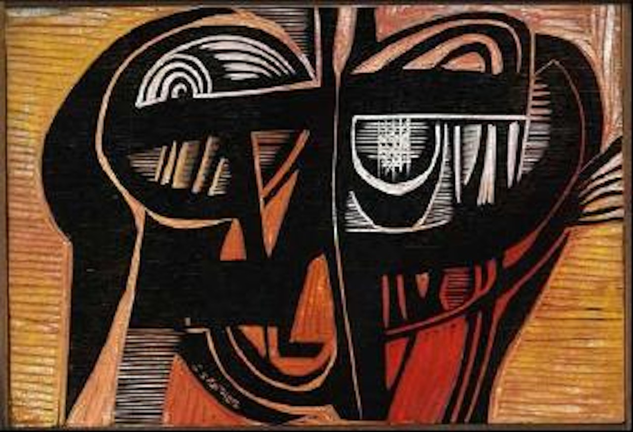 Two heads , by Cecil Skotnes