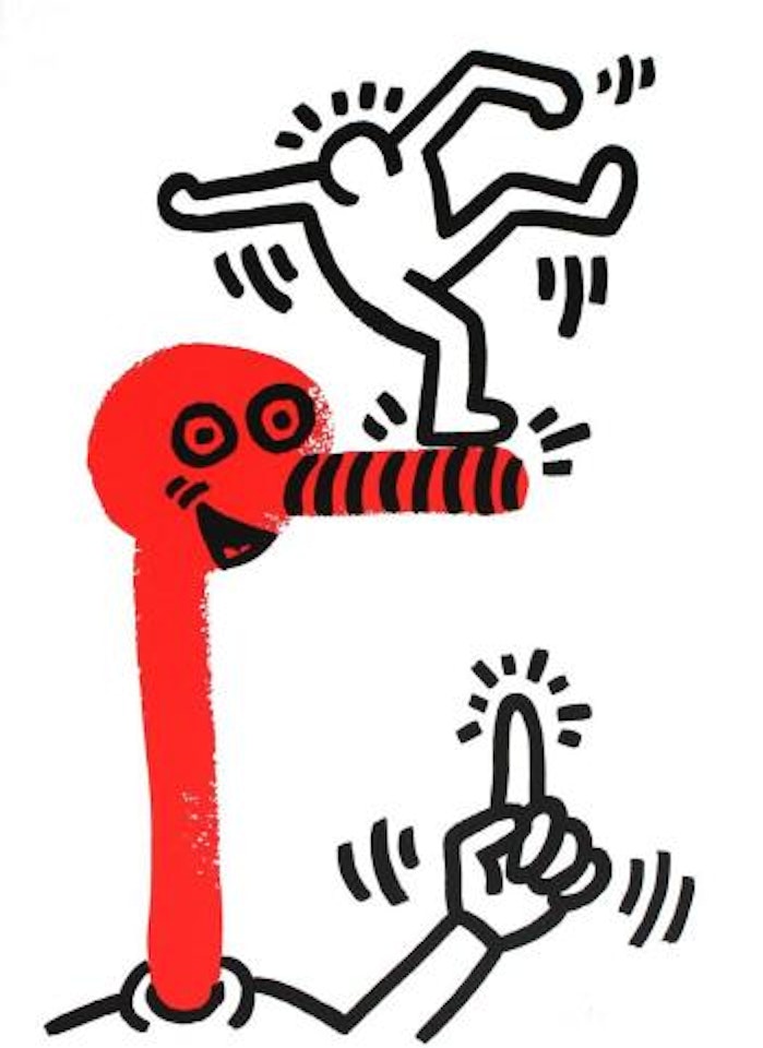 No. 1 (story of red and blue) ,
1989
-
1990 by Keith Haring